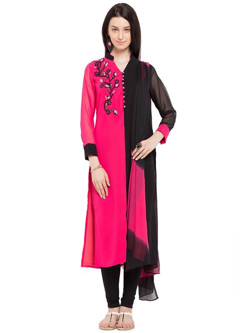embellished kurta churidaar set - 16520960 - Very Small Image - 1
