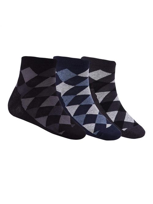 set of 3 multi colored cotton ankle length sock - 16521286 - Very Small Image - 1