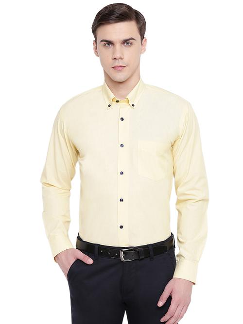 yellow solid formal shirt - 16521321 - Very Small Image - 1