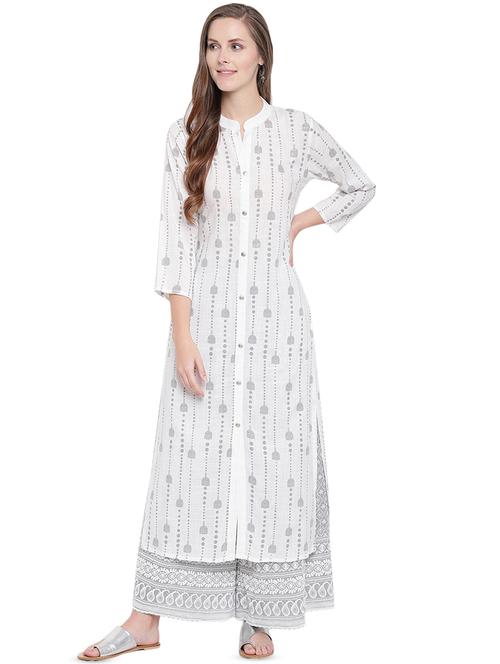 embroidered kurta palazzo set - 16523927 - Very Small Image - 1