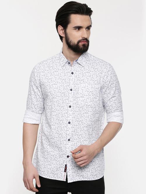 white printed casual shirt - 16523934 - Very Small Image - 1