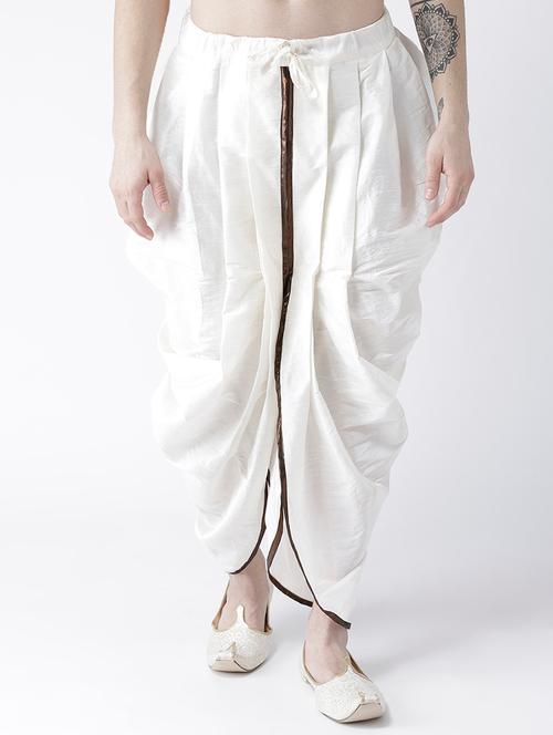 white solid dhoti - 16524116 - Very Small Image - 1