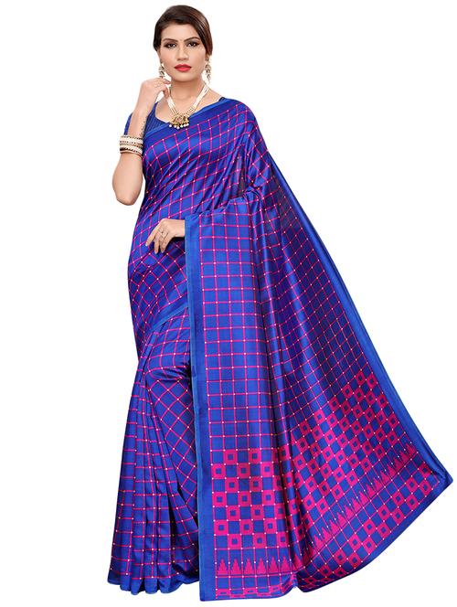 geometric printed saree with blouse - 16525990 - Very Small Image - 1