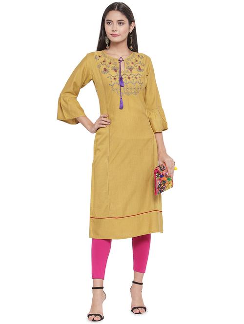 embroidered straight kurta - 16526517 - Very Small Image - 1