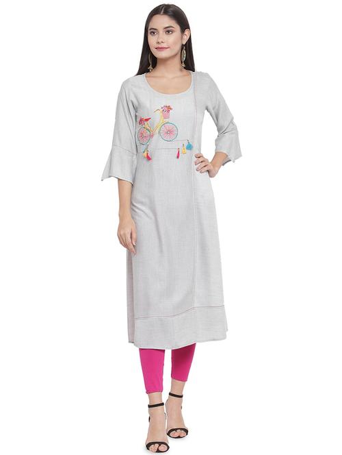 embroidered straight kurta - 16526519 - Very Small Image - 1