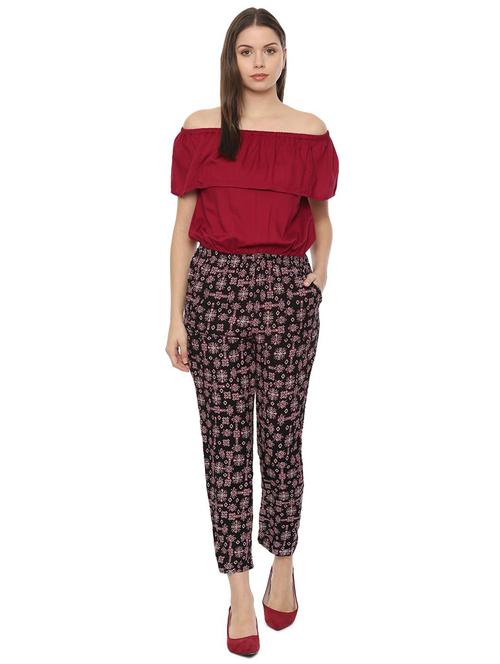 off shoulder printed jumpsuit - 16526747 - Very Small Image - 1