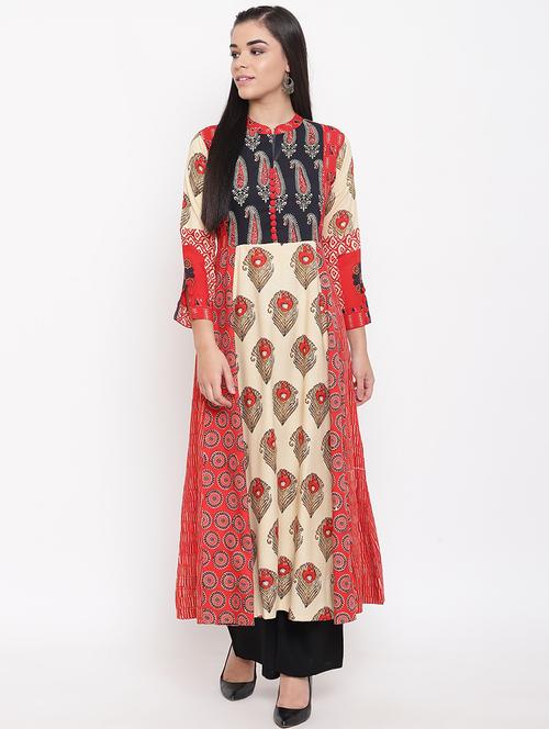 paisley a-line kurta - 16526807 - Very Small Image - 1