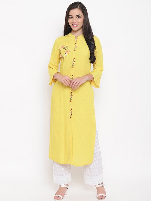 solid straight kurta - 16526888 - Very Small Image - 1