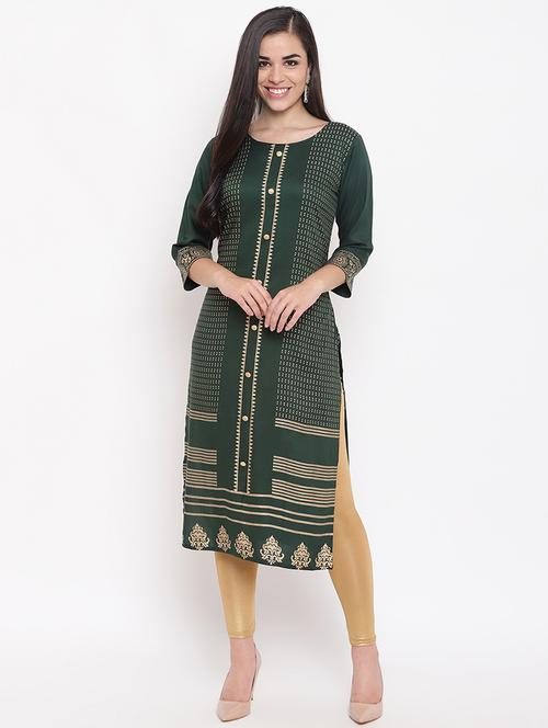printed straight kurta - 16526894 - Very Small Image - 1