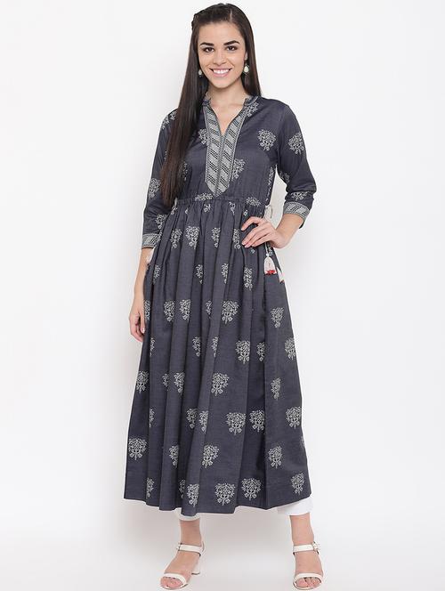 block print a-line kurta - 16526896 - Very Small Image - 1