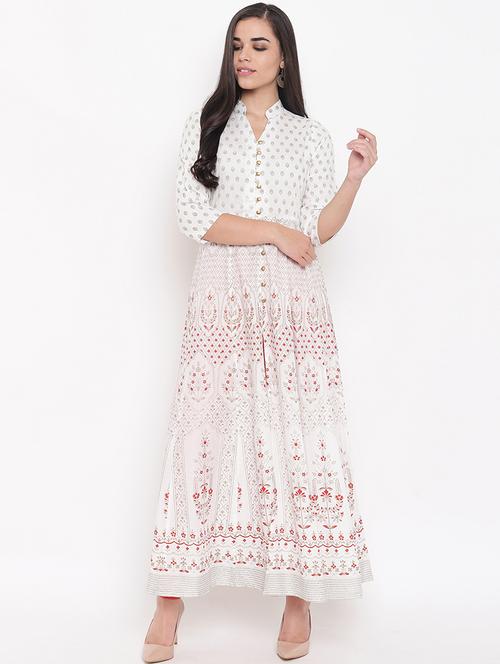 foil printed anarkali kurta - 16526897 - Very Small Image - 1