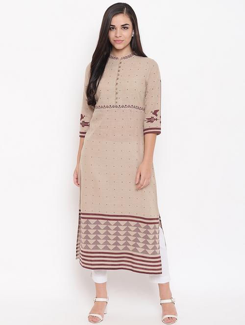 printed straight kurta - 16526942 - Very Small Image - 1