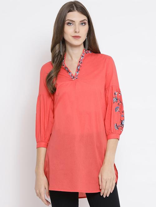 embroidered detail bishop sleeved tunic - 16527683 - Very Small Image - 1