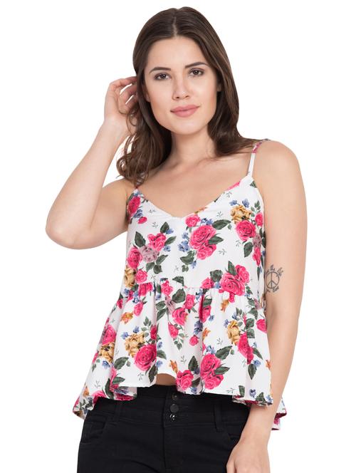 cami neck floral peplum top - 16527719 - Very Small Image - 1