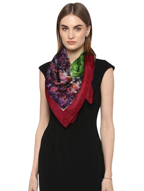 multi colored pure silk stole - 16528237 - Very Small Image - 1