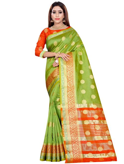 floral woven saree with blouse - 16528605 - Very Small Image - 1