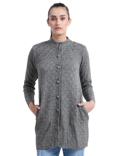 mandarin neck long cardigan - 16528708 - Very Small Image - 1