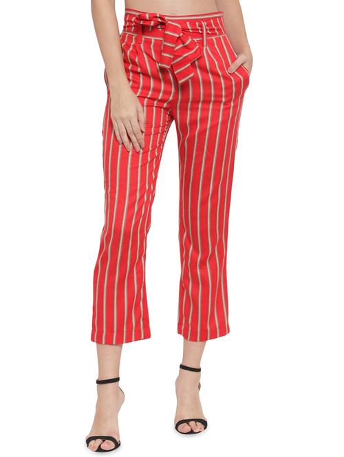 tie knot striped flat front trouser - 16528753 - Very Small Image - 1