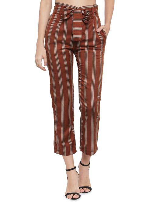tie knot striped flat front trouser - 16528754 - Very Small Image - 1