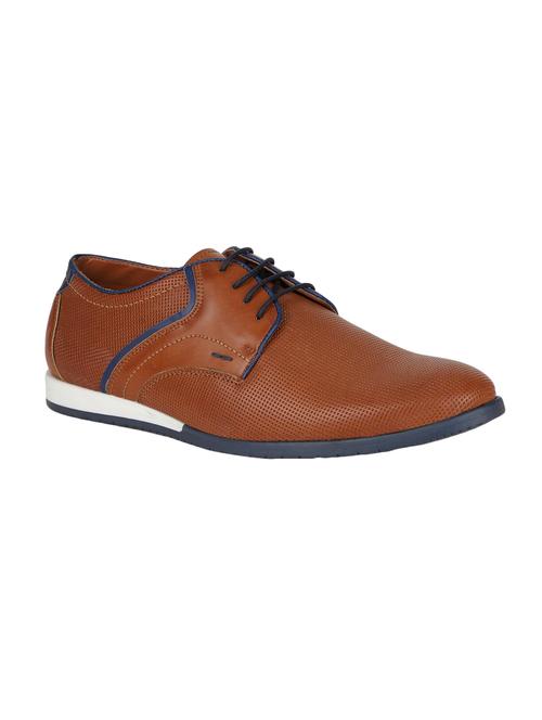 people brown leatherette lace up shoes - 16529186 - Very Small Image - 1
