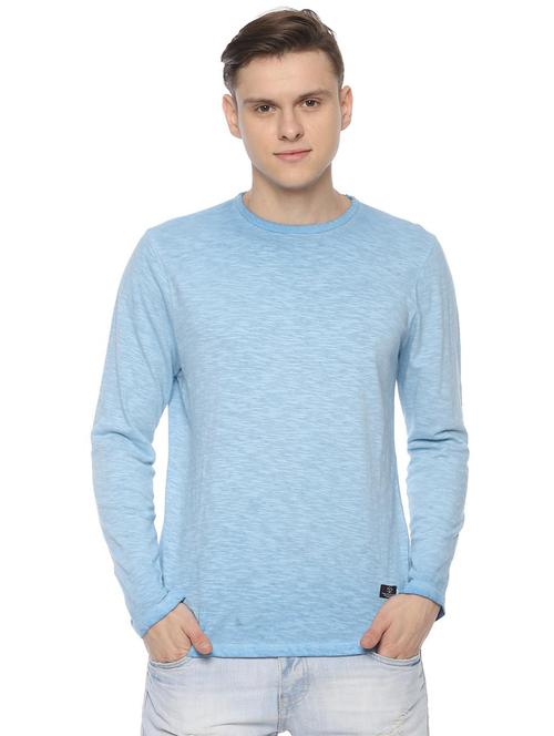 blue mealnge t-shirt - 16529395 - Very Small Image - 1