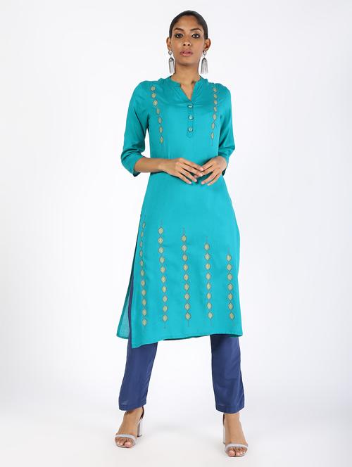 embroidered straight kurta - 16529713 - Very Small Image - 1