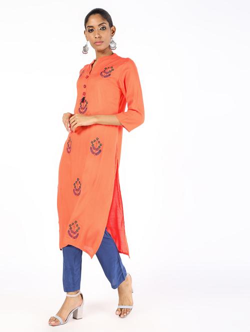 embroidered straight kurta - 16529714 - Very Small Image - 1