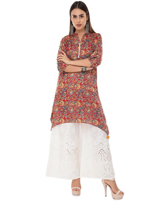 kalamkari asymmetric kurta - 16529733 - Very Small Image - 1