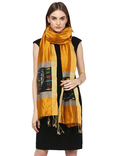yellow viscose stole - 16529861 - Very Small Image - 1