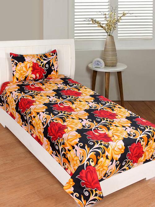 cotton printed single bedsheet with 1 pillow cover - 16529874 - Very Small Image - 1