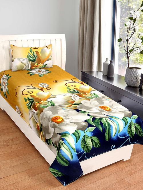 cotton printed single bedsheet with 1 pillow cover - 16529879 - Very Small Image - 1