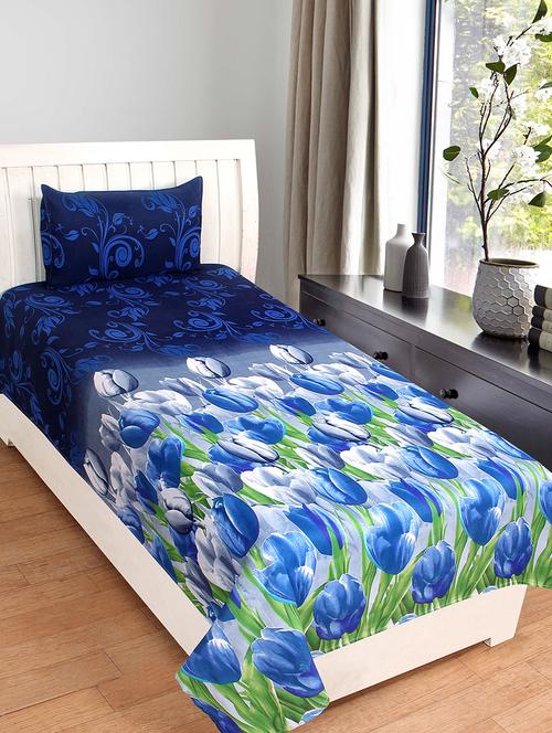 cotton single bedsheet with 1 pillow cover - 16529881 - Very Small Image - 1
