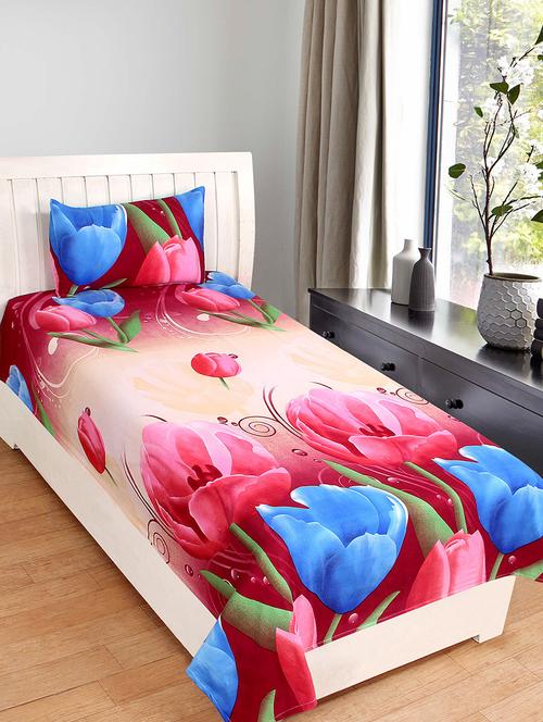 cotton printed single bedsheet with 1 pillow cover - 16529883 - Very Small Image - 1