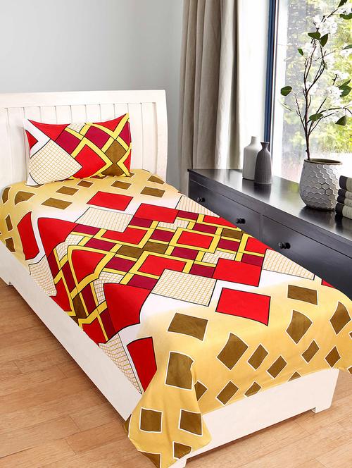 cotton printed single bedsheet with 1 pillow cover - 16529884 - Very Small Image - 1