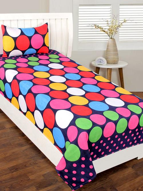 cotton printed single bedsheet with 1 pillow cover - 16529891 - Very Small Image - 1