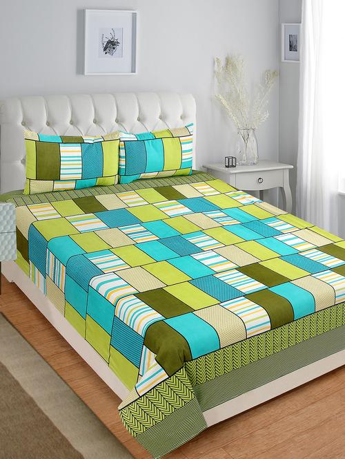 cotton printed dobule bedsheet with 2 pillow cover - 16529913 - Very Small Image - 1