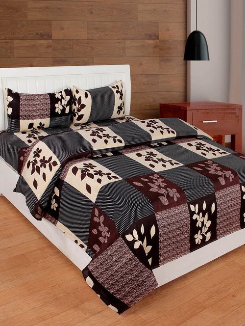 cotton printed double bedsheet with 2 pillow cover - 16529919 - Very Small Image - 1