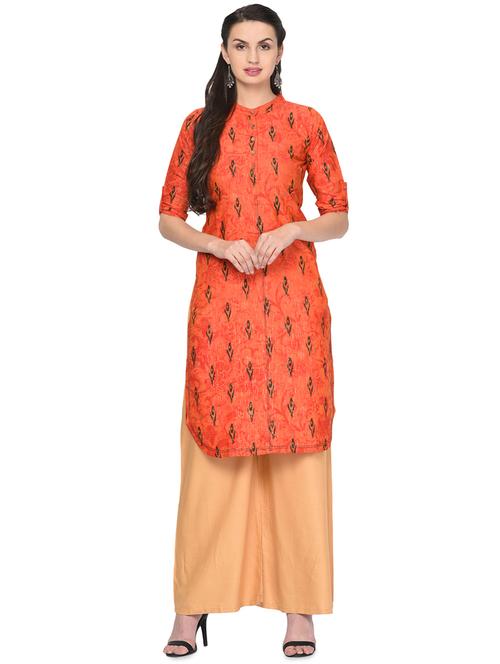 ikat print straight kurta - 16530021 - Very Small Image - 1