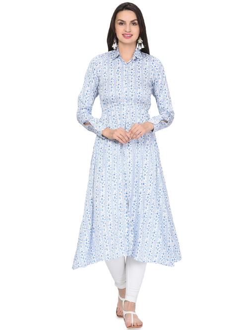 floral printed a-line kurta - 16530032 - Very Small Image - 1