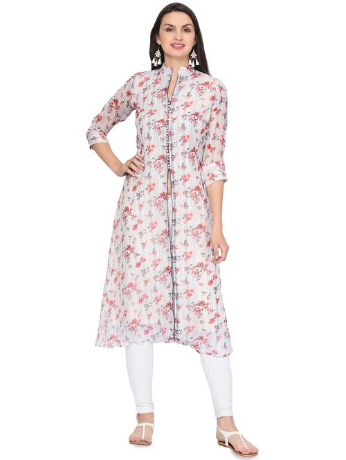 floral printed a-line kurta - 16530033 - Very Small Image - 1