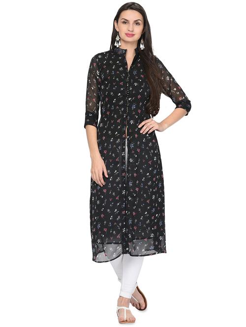floral printed a-line kurta - 16530034 - Very Small Image - 1