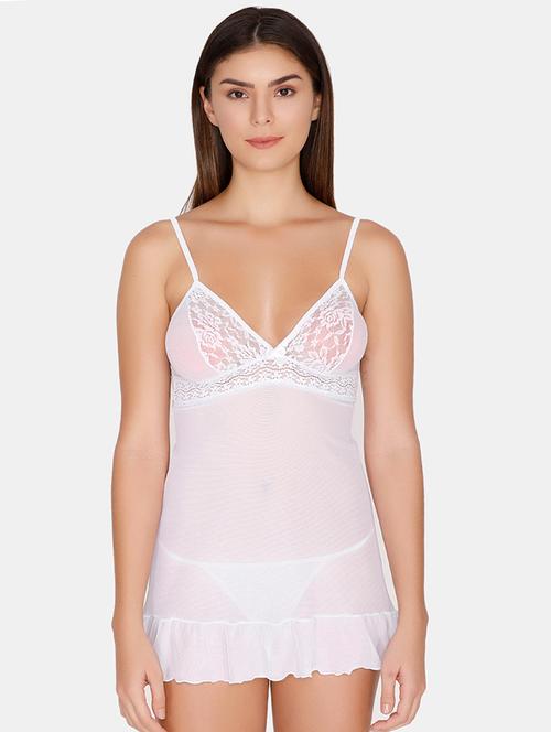 lace detail sheer babydoll - 16530615 - Very Small Image - 1