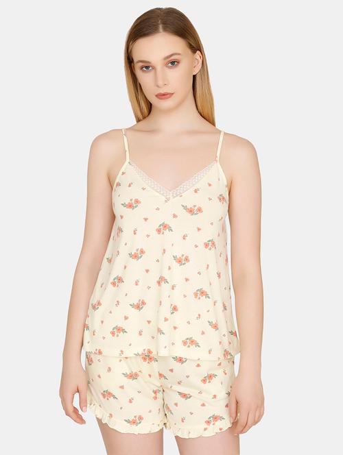 floral top with shorts nightwear set - 16530718 - Very Small Image - 1