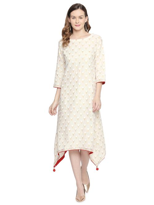 floral printed asymmetric kurta - 16530723 - Very Small Image - 1