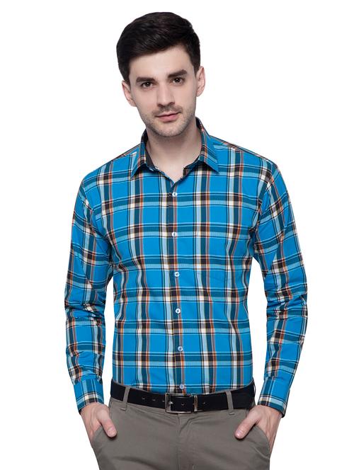 blue checkered formal shirt - 16530856 - Very Small Image - 1