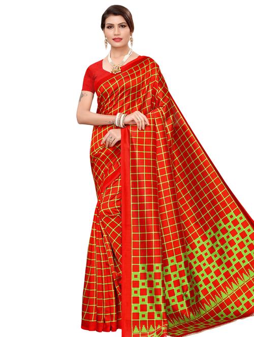 checkered bhagalpuri saree with blouse - 16531787 - Very Small Image - 1
