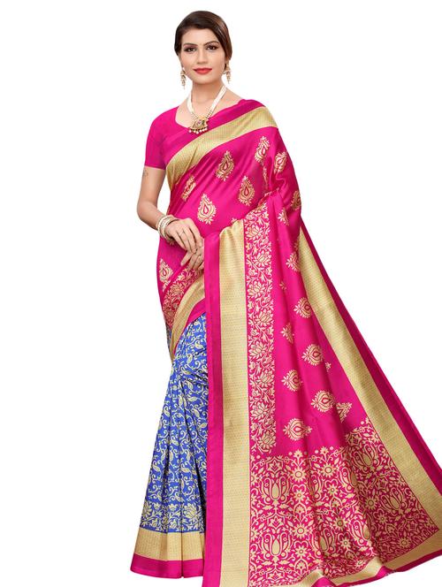 printed bhagalpuri saree with blouse - 16531790 - Very Small Image - 1
