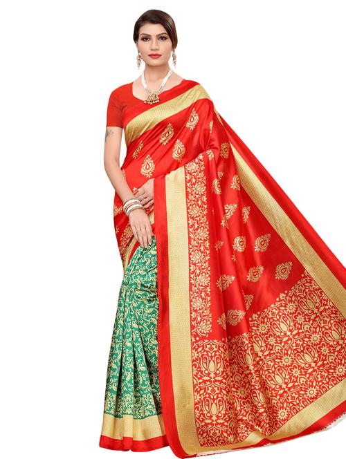 half & half bhagalpuri saree with blouse - 16531791 - Very Small Image - 1
