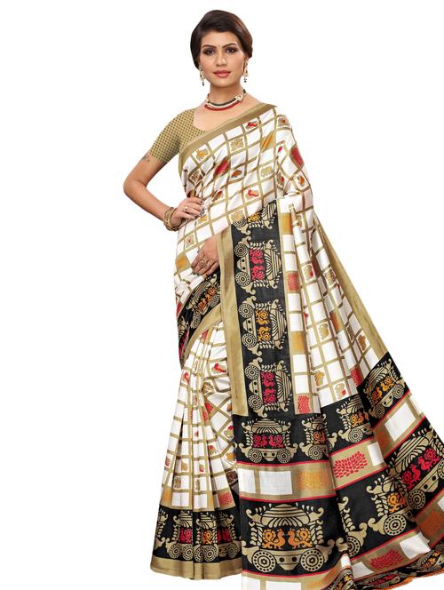 checkered bhagalpuri saree with blouse - 16531797 - Very Small Image - 1