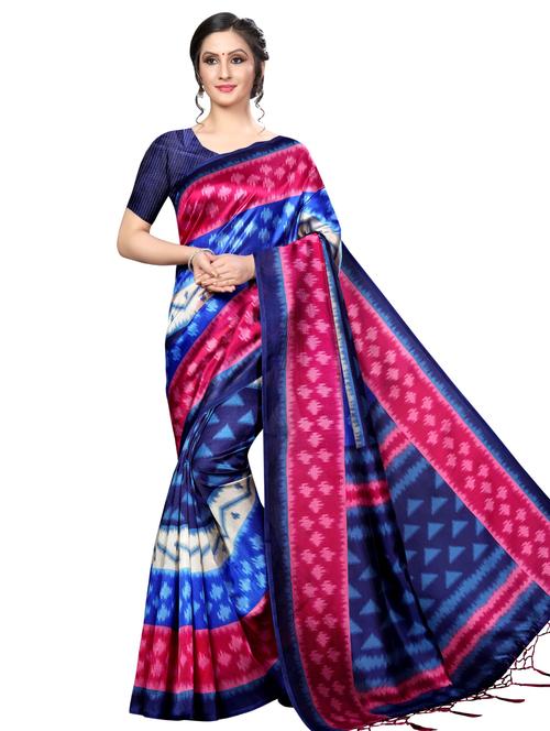 ikat bhagalpuri saree with blouse - 16531801 - Very Small Image - 1